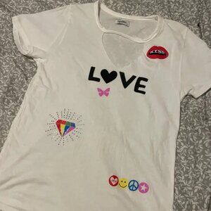 Lauren Moshi Cut Out Love Pride Graphic Tee